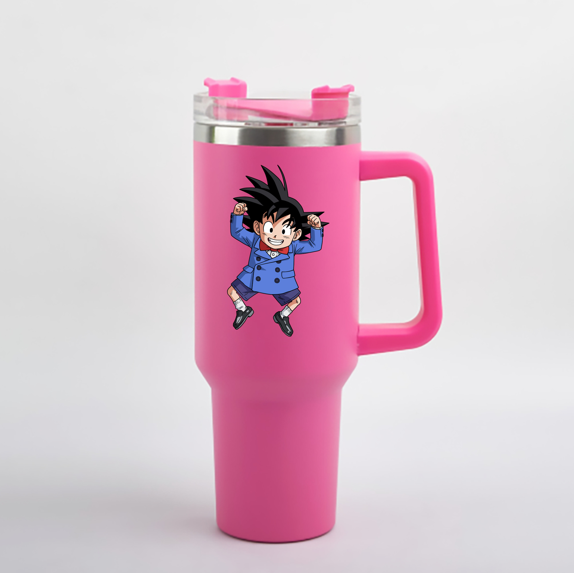 （画像用） ドラゴンボール 孫悟空（そん ごくう）Son Goku カカロット DRAGON BALL Kakarotto 1200mL車用タンブラー - クリスタルステッカー（プラスチックストロー付き）